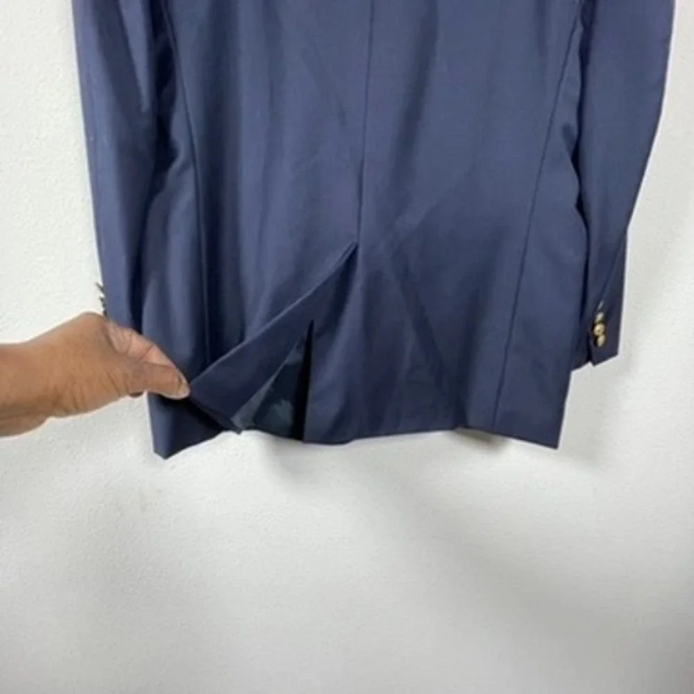 Lauren Ralph‎ Lauren Blazer Mens 42S Navy Blue Excellent Gold Crest Buttons Wool